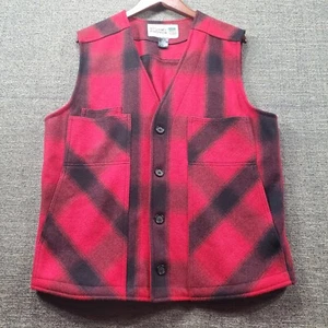 Stormy Kromer 100% Wool Four Button Vest Red Men's Large Made in USA Pockets - Picture 1 of 8