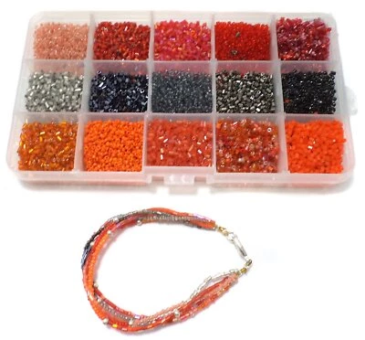 Seed Beads Diy Kit & 10 Mtrs Nylon Thread For Jewelry Making Beading Arts 2mm - Image 1 of 4