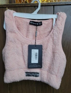 Pretty Little Thing Fluffy Mix And Match PJ Brale Blush Pink M - Picture 1 of 5