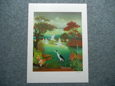 Ivan Stefanek Farblithographie: Am Fluß signiert + nummeriert - Bild 1 von 4