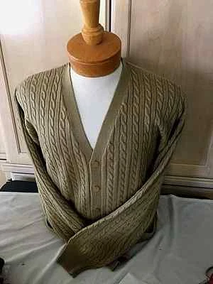 New NWT Pringle L,XL,2XL Wool Mens Camel Cardigan Long Sleeve Sweater - Image 1 of 2