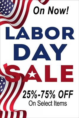Labor Day Sale Advertising poster sign 24"x36" - Image 1 of 3