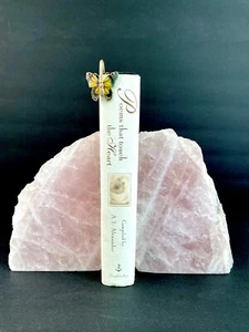 BRAZILIAN~PAIR OF NATURAL/POLISHED~LARGE~🌹ROSE QUARTZ BOOKENDS~9”H-6.5”W~MINT! - Picture 1 of 12