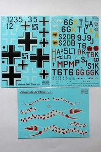Junkers Ju-87 Teil 1 Der Komplettsatz 2 Blatt Wet Decal 1/32 Print Scale 32-020 - Bild 1 von 12