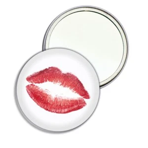Lips Round Mirror Pocket Compact (55mm or 77mm) - Picture 1 of 6