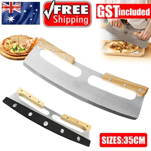 Kitchen Stainless Steel Pizza Cutter Rocker Blade Slicer 35CM +Protective Cover - Picture 1 of 10