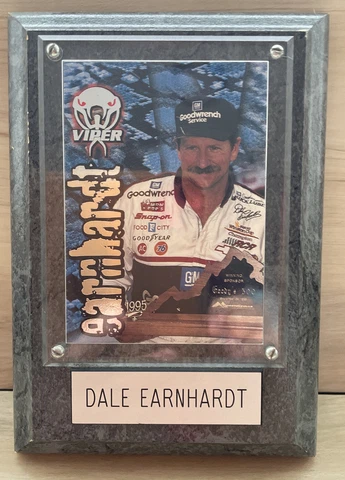 Dale Earnhardt Wheels Racing Inc. 1996 Crown Jewels Elite Card Mounted on Plaque Cover