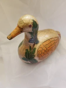 Vintage Cloisonné Messing & Emaille Ente handbemalt Made in India 6" x 4" - Bild 1 von 24