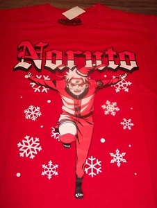 Shonen Jump NARUTO Shippuden Anime Christmas Holidays T-Shirt MENS 2XL XXL NEW - Picture 1 of 3