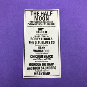 Roy Harper Gordon Giltrap Half Moon Gig 1986 Music Press Advert Cutting - Picture 1 of 1