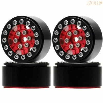 Cubo de roda Beadlock alumínio 1,0" micro aro de roda vermelho 7mm hex para RC 1/24 axial - Imagem 1 de 4