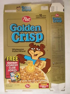Empty POST Cereal Box GOLDEN CRISP 1992 18 oz COMEDY CLUB JOKES [G7C13e] - Picture 1 of 2