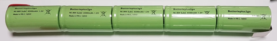 5er Akku Säule Sub-C 4500 mAh | 6 V  NiMh mit Z Lötfahne   - Bild 1 von 1