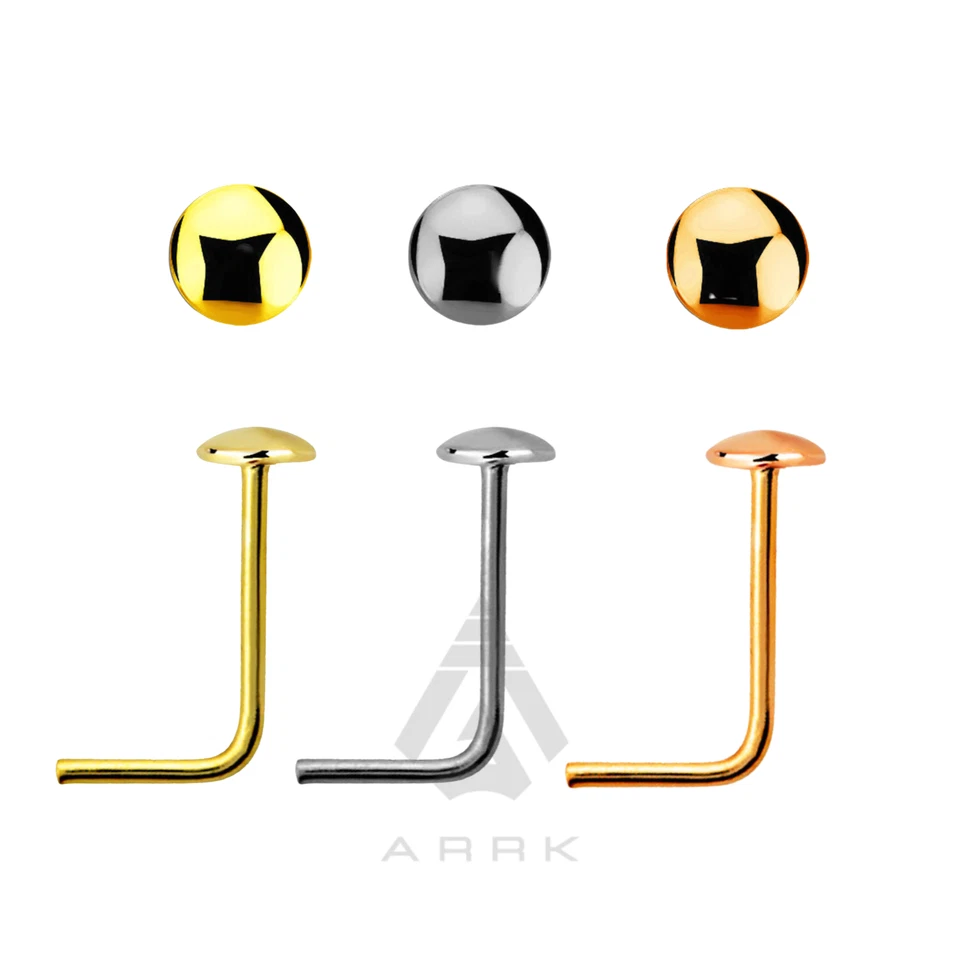 Nose Stud "L" Bend Sterling Silver 2.5mm Flat Round Top - Image 1 of 1