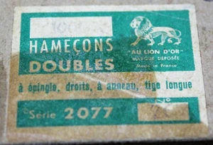 Hamecons Doubles Hooks 2077 Bronze Finish Made In France 1000 Count - Picture 1 of 2