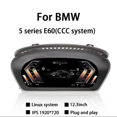 Instrumento de tablero digital LCD para automóvil para BMW Serie 5 E60 E61 E63 E64 M5 06~10 Foto 1 de 4