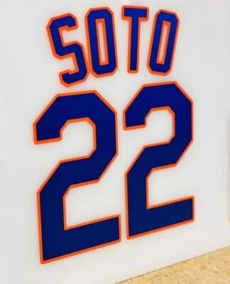 Adesivo de vinil NY Mets #22 Juan Soto azul e laranja LFGM! - Imagem 1 de 4