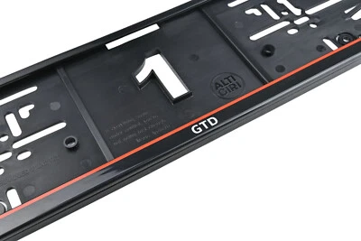 2 x passt Volkswagen GTD Kennzeichenhalter Nummernschildhalter - Bild 1 von 4