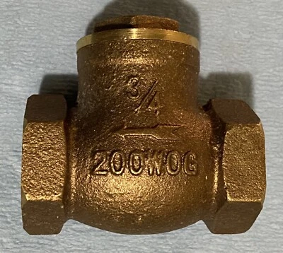 Swing Check Valve 3/4” FIP Brass - LDR 022 1244 - Image 1 of 3