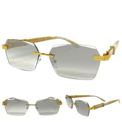 Men Classy Elegant Modern Contemporary Sophisticated SUNGLASSES Slight Tint Lens - Image 1 of 4