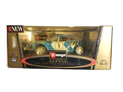 Burago 3301 - ALPINE A110 1600S Rally Mote Carlo 1971 #1 1:16 Italy Made - Image 1 of 4