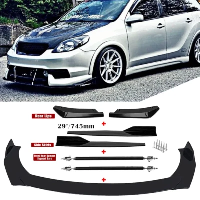 For Toyota Matrix 2003-2022 Front Rear Bumper Lip Spoiler Splitter+ Side Skirt - Image 1 of 4