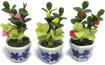 3 peças miniatura flor argila casa de bonecas jardim de fadas mini plantas árvores pintura cerâmica  - Imagem 1 de 4