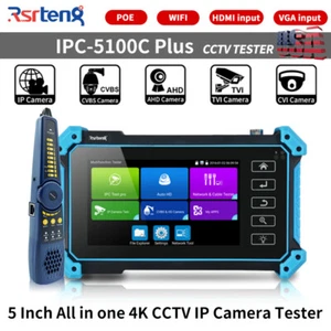 Rsrteng IPC-5100C Plus CCTV Tester 5" 4K IP Camera Tester AHD CVBS Cable Tracer - Picture 1 of 12