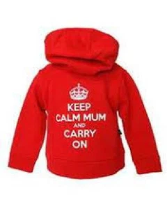 KEEP CALM MUM Kids RED Hoodie 1-2 Years Darkside Clothing NEW Stock Clearance - Picture 1 of 4