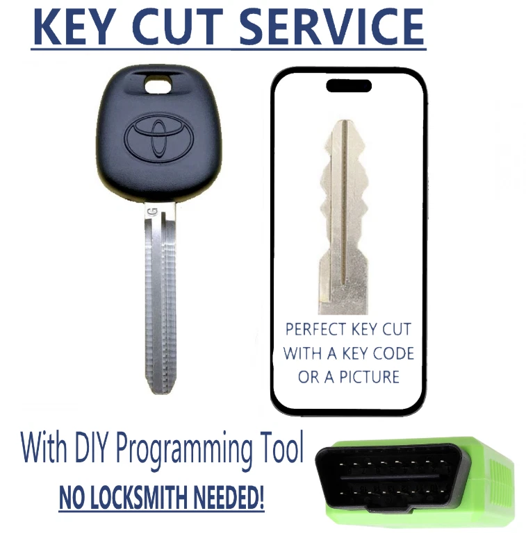 CUT BY CODE SERVICE +  Toyota Scion TOY44G 2010-2016 G-Chip Transponder Key - Image 1 of 4