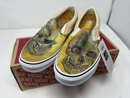 VANS NUOVO classico slip on teschio Van Gogh da uomo taglia 11 5