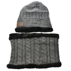 Bonnet d'hiver Bonnet Echarpe Ensemble Bonnet de Ski en Polaire Cagoule chaude - Photo 1 sur 6