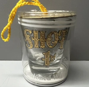 Old Fashioned Whiskey Jigger Culver 22k Gold Shot Glass Shot 1 Cent - Picture 1 of 4