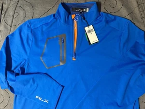RALPH LAUREN RLX GOLF ZIP. R. BLUE GRAY MET. PULLOVER JACKET SIZE XL MEN $148.00 - Picture 1 of 5