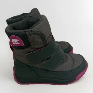 Sorel Whitney™ II Riemchen Winterstiefel Mädchen isoliert grau lila US 7 - Bild 1 von 8