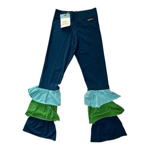 NWT New Matilda Jane Girls Paint by Numbers Blue Green Ruffle Pants Leggings 14 - Picture 1 of 6