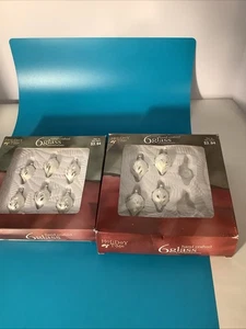 Handverzierte Träne Silber & Weiß Milchglas Ornamente 10er Set - Bild 1 von 3