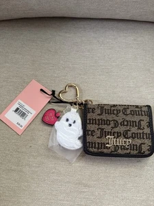 Juicy Couture Geldbörse dunkelbraun taupe gruselig Juicy mit Schlüsselanhänger Ghost  - Bild 1 von 11