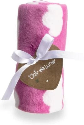Clair de Lune Wende Wolken Fleece Babydecke weiches Fleece 100 x 70 cm rosa