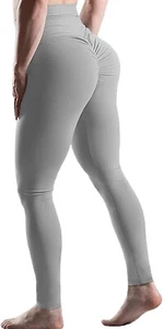FITTOO Damen High Waisted Bottom Scrunch Leggings Rüschen Yogahose Push up... - Bild 1 von 6