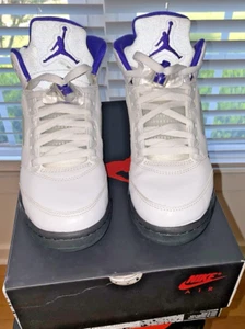 Jordan 5 Retro (GS) White/Dark Concord Black (Size 7Y) - Picture 1 of 4