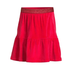 365 Kids by Garanimals Girls Red Velour Skirt with Glitter Waist Band NWT Size 4 - Picture 1 of 6