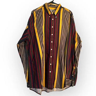 Cutter & Buck Vintage Button Long Sleeve Shirt Men XLT Stripe 90s Rare VTG - Image 1 of 4