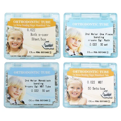 50Sets Dental Orthodontic Monoblock Buccal Tubes 022 1st 2nd Molar MBT Roth Tube - Image 1 of 4