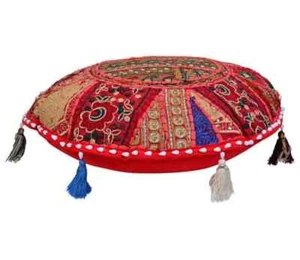 Indian Mandala Ottoman Round Ottoman Cover Decor Cushion Cover - Picture 1 of 3