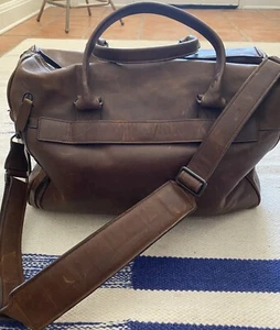 Moore & Giles for NetJets Booker Cabin Brown Leather Duffle Bag Carry On - Picture 1 of 12