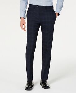 Calvin Klein Mens Slim Fit Wool Suit Separate Pants Blue 34 x 34