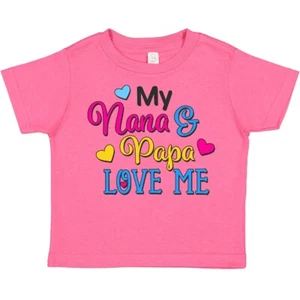 Inktastic My Nana And Papa Love Me With Hearts Toddler T-Shirt Family Cute Child - Picture 1 of 11