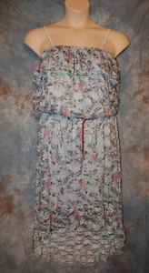Junior Womens Blue Lace No Boundaries Spaghetti Strap Dress Size 19 XXL NEW Flaw - Picture 1 of 3