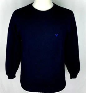 VTG CARLO COLUCCI Mens SIZE 52 (L) Midnight Blue Pullover Crewneck Knit Sweater - Picture 1 of 7